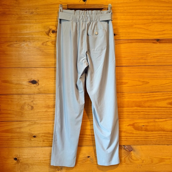 Athleta Skyline Pant II in Blue Star Paperbag Tie Waist Bow High Rise 0 530640 - Picture 3 of 11